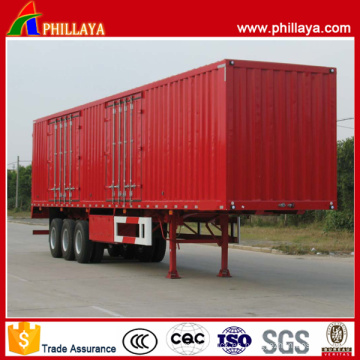 Tri Axles 40ft Flat Bed Caja fuerte Cargo Semi remolque